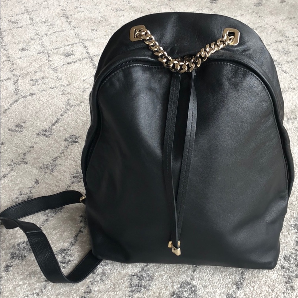 FURLA Spy Black Leather Backpack